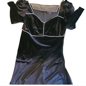 Eloquii black velvet maxi dress XL